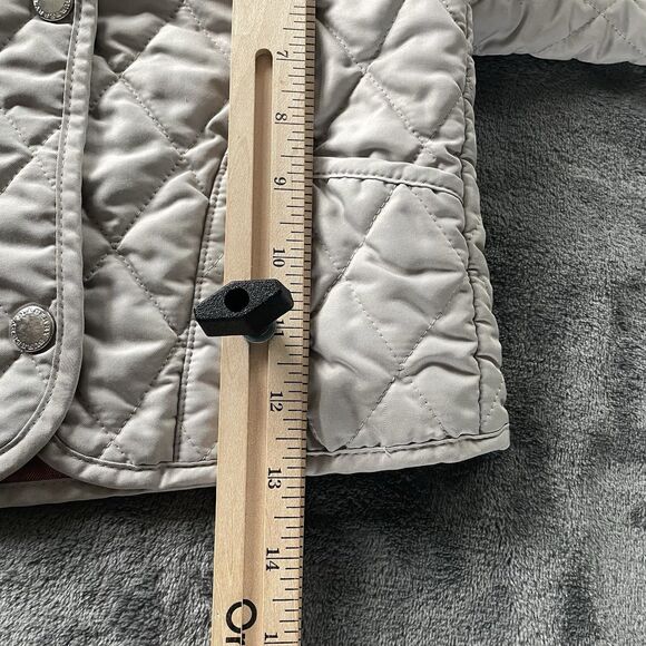 Burberry Jacket Toddler 2T Beige Diamond Quilted Snap Novacheck Lining - Picture 9 of 10
